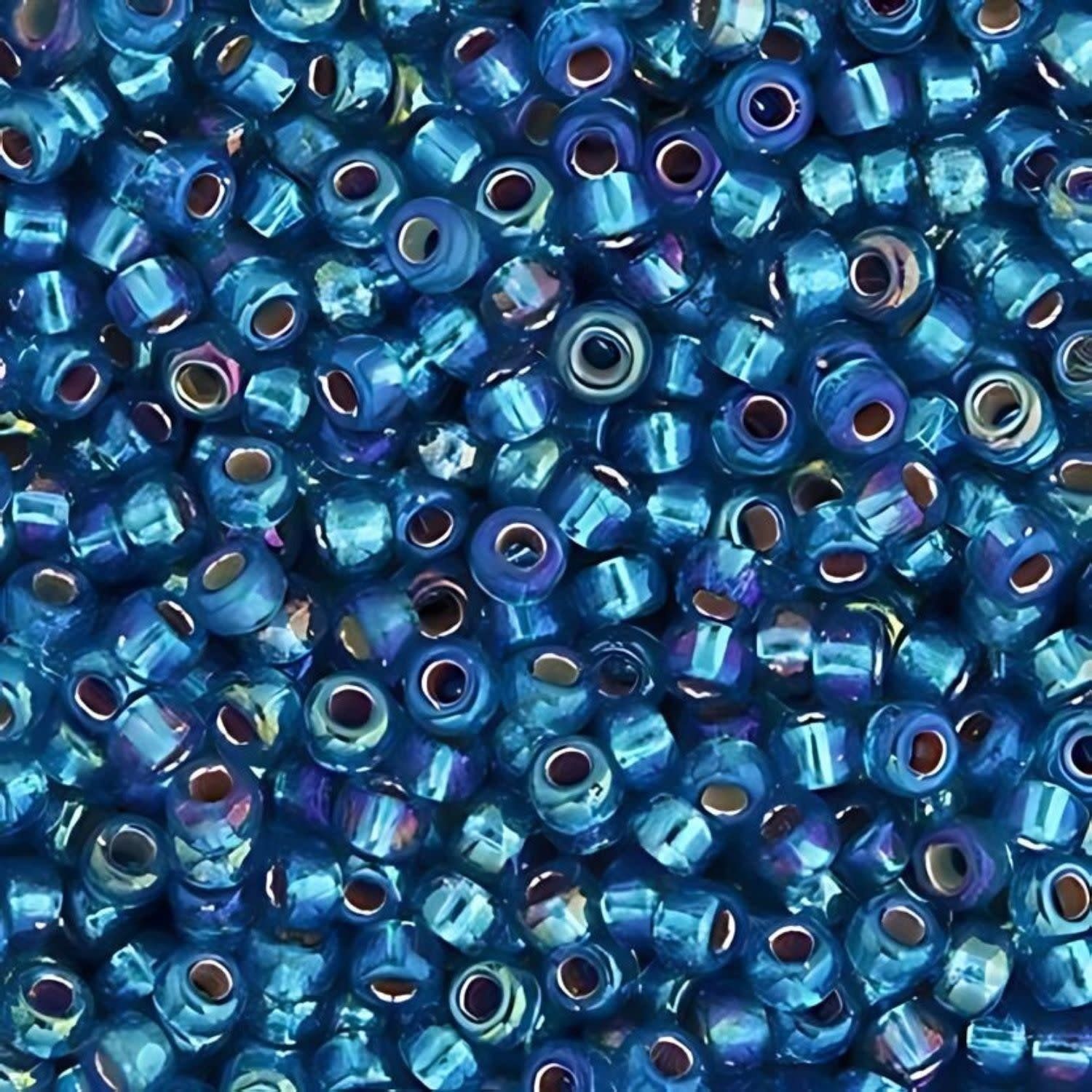 #11 Miyuki Seed Beads - Silver Lined Capri Blue Ab, 11-91025-TB, Approx 24 Grams, 1 five inch tube