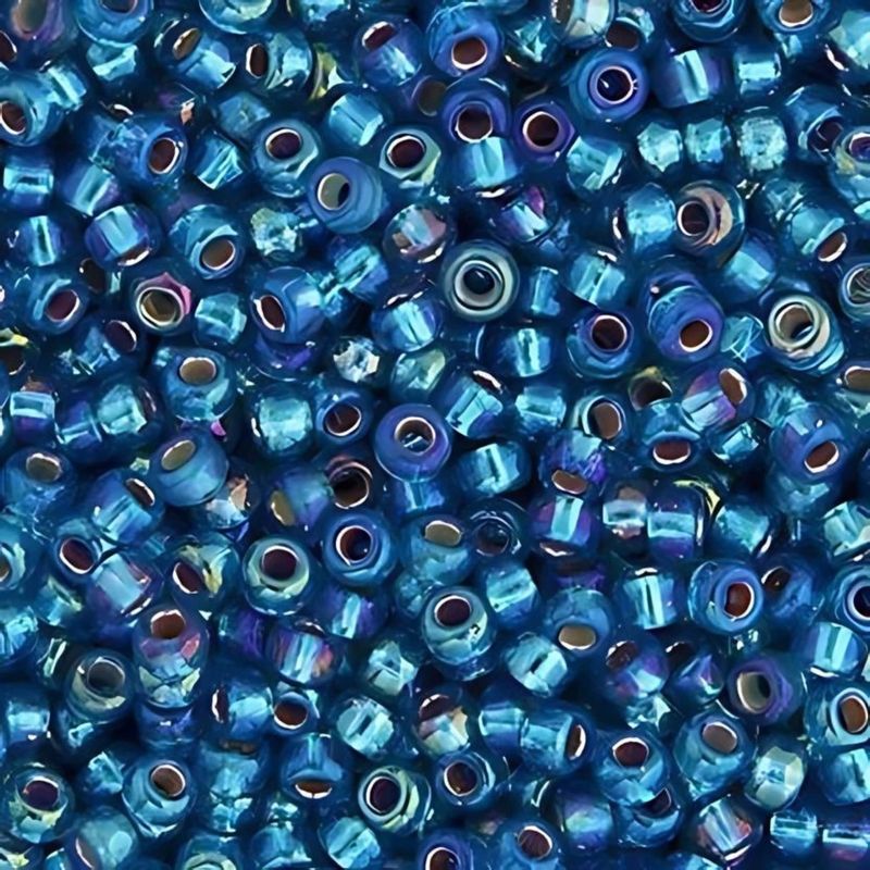 #11 Miyuki Seed Beads - Silver Lined Capri Blue Ab, 11-91025-TB, Approx 24 Grams, 1 five inch tube