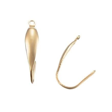 GP Stainless Steel Ear-Wires, Earring Hooks, 10pcs, 20x4.5mm, Hole 1.3mm, 11gms/0.39oz