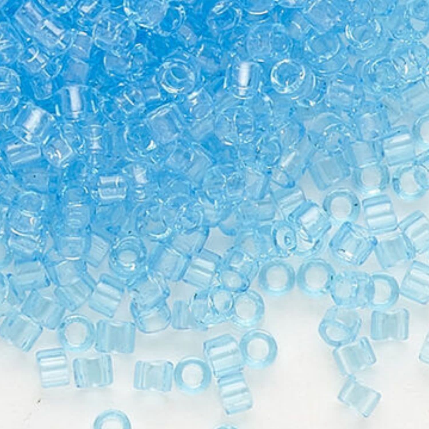 #11 Delica Seed Beads, Transparent Aqua Blue, DB706-TB, Approx 1440 Beads, 1 two inch tube, 7.2 grams