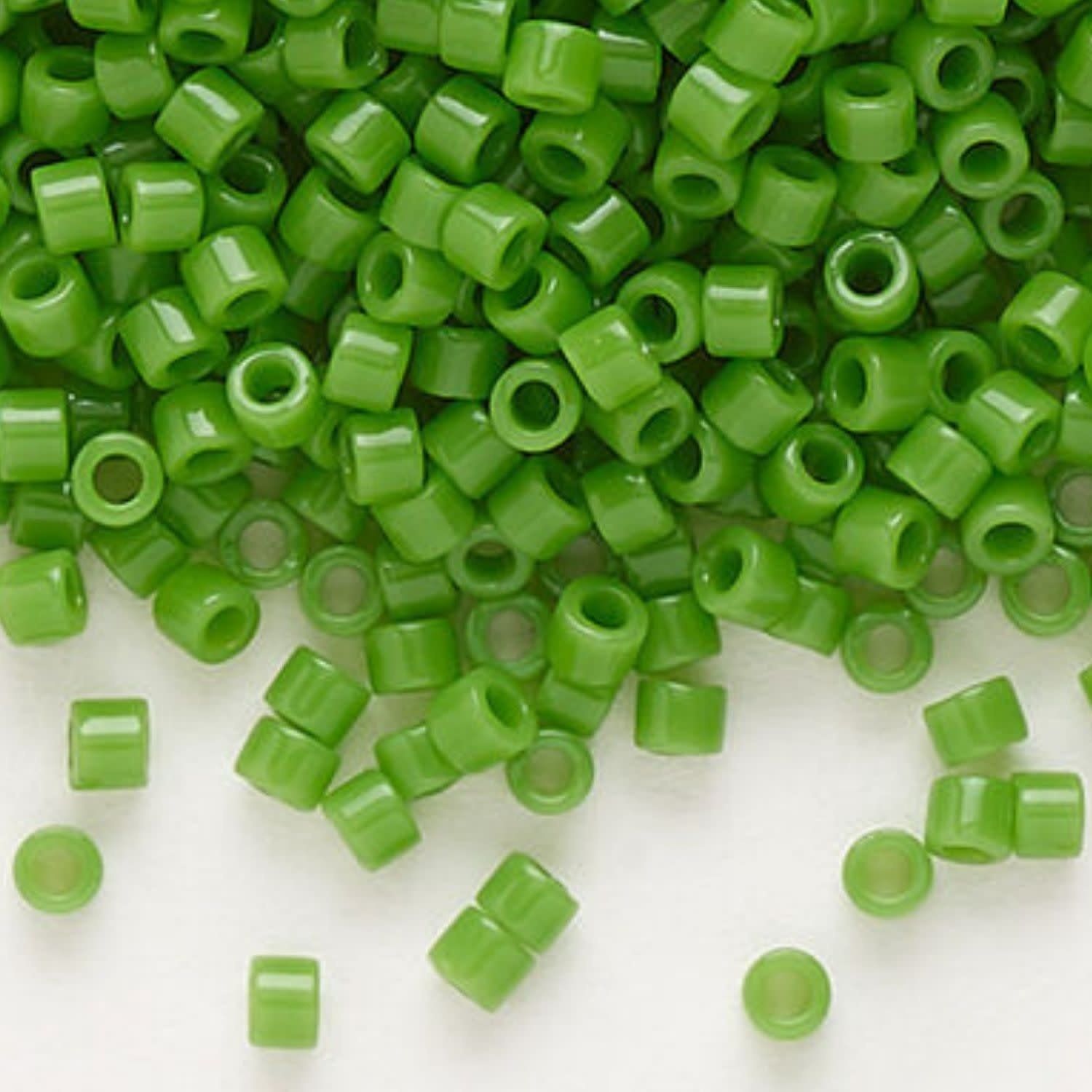 #11 Delica Seed Beads, Opaque Pea Green, DB724-TB, Approx 1440 Beads, 1 two inch tube, 7.2 grams