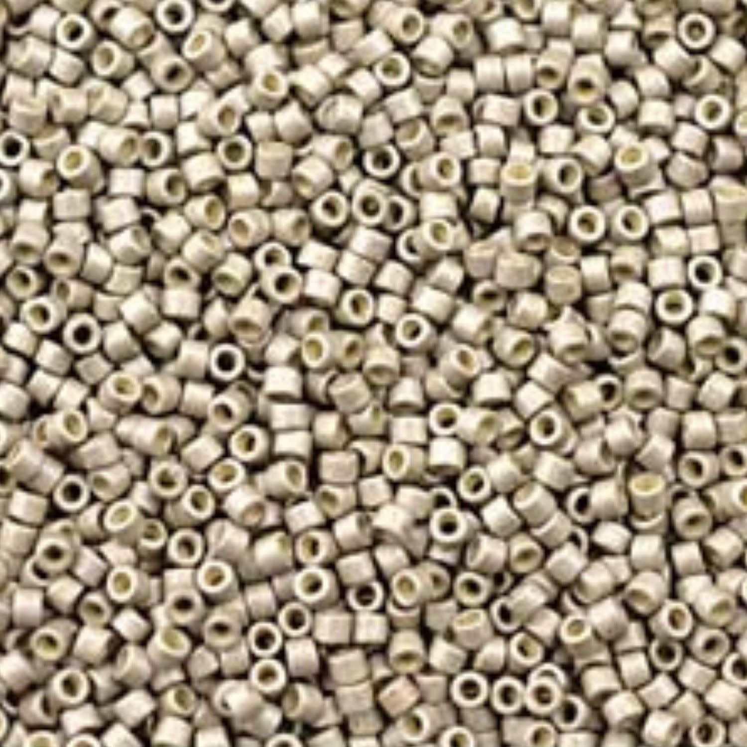 #11 Delica Seed Beads, Duracoat Galvanized Matte Light Pewter, DB1851F-TB, Approx 1440 Beads, 1 two inch tube, 7.2 grams
