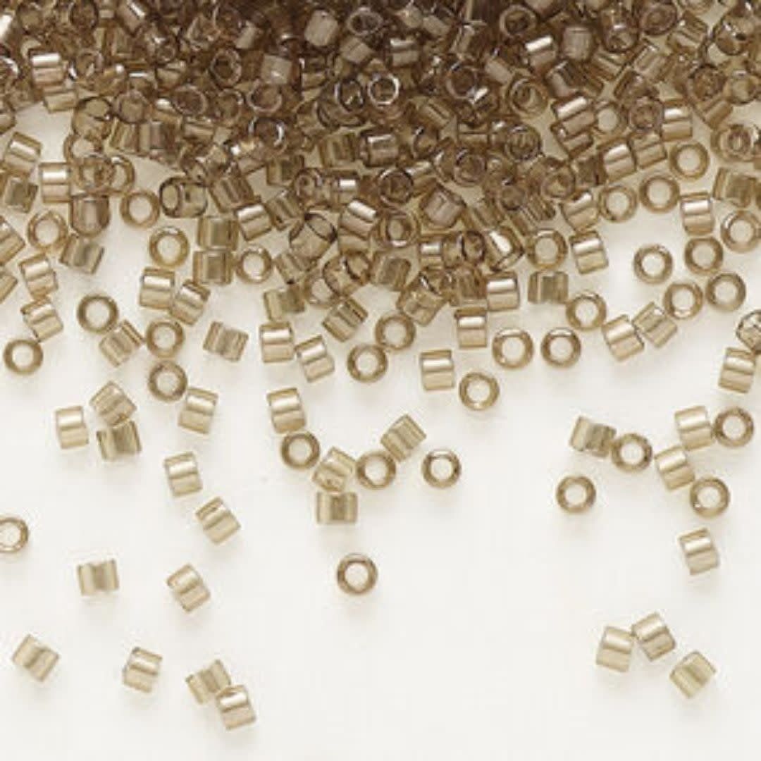 #11 Delica Seed Beads, Grey Olive Green Transparent Luster, DB123-TB, Approx 1440 Beads, 1 two inch tube, 7.2 grams