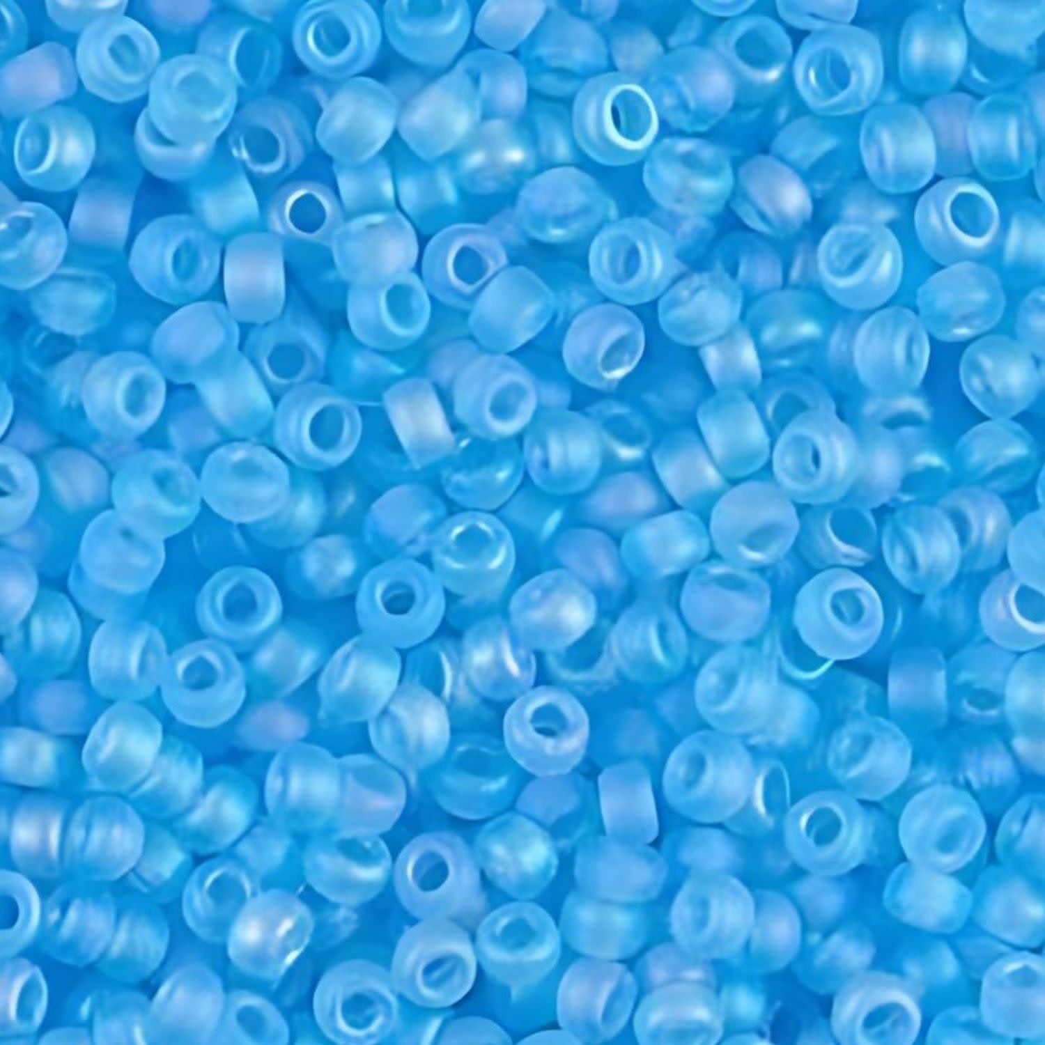 #11 Miyuki Seed Beads - Matte Transparent Light Blue Ab, 11-9148Fr-TB, Approx 24 Grams, 1 five inch tube