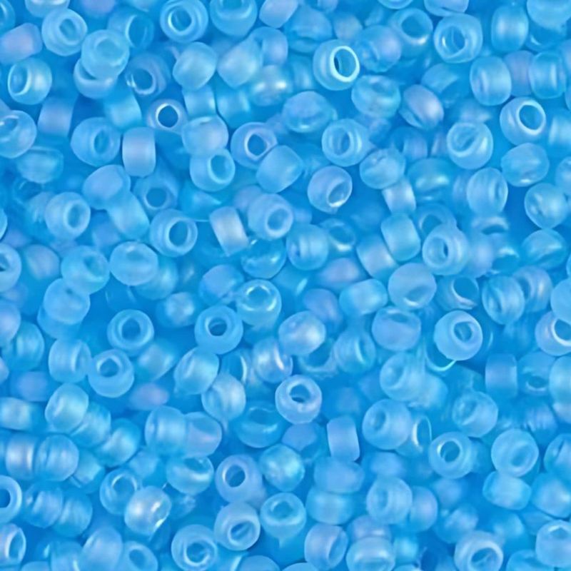 #11 Miyuki Seed Beads - Matte Transparent Light Blue Ab, 11-9148Fr-TB, Approx 24 Grams, 1 five inch tube