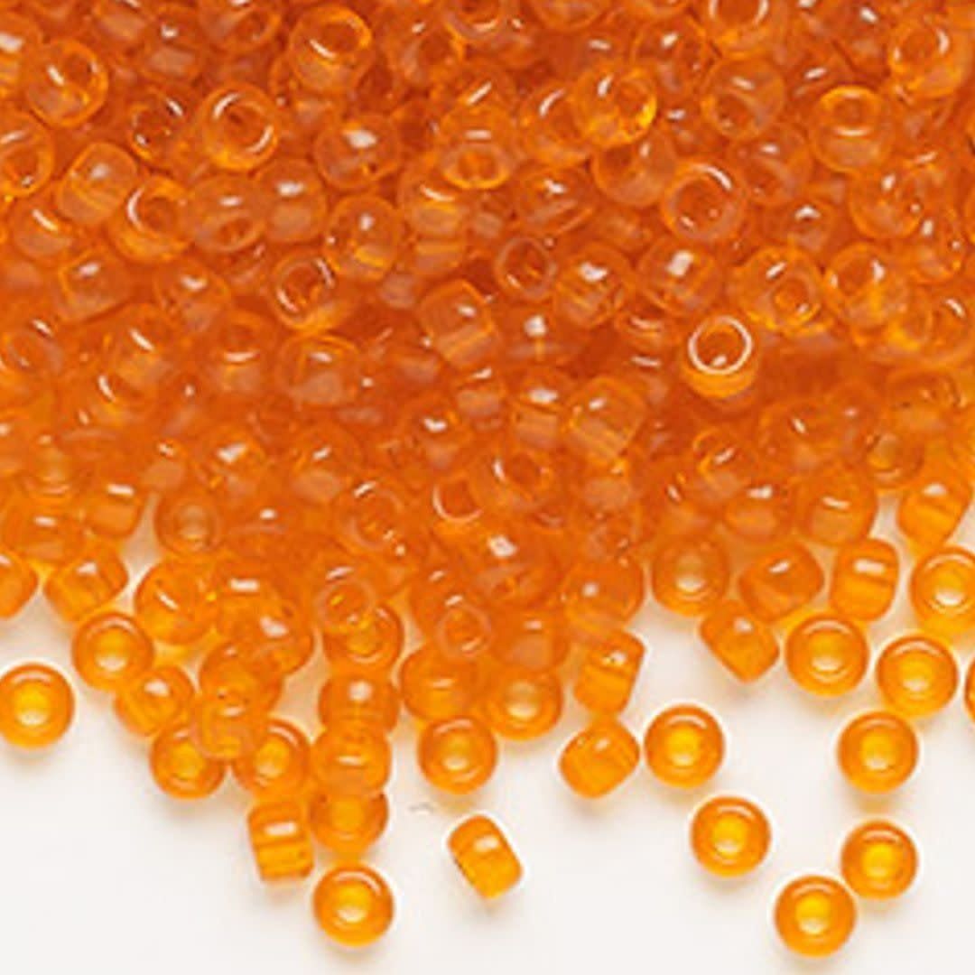 #8 Miyuki Seed Beads - Transparent Orange, 8-9138-TB, Approx 858 Beads/22 Grams, 1 five inch tube