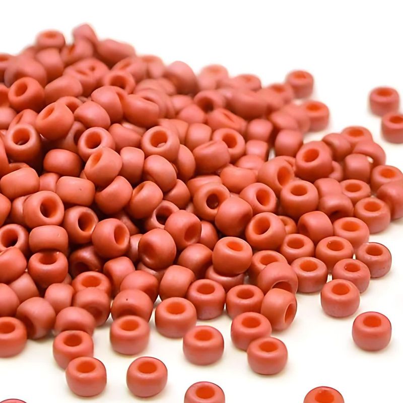 #8 Miyuki Seed Beads - Matte Terracotta Brown, 8-91236-TB, Approx 858 Beads/22 Grams, 1 five inch tube