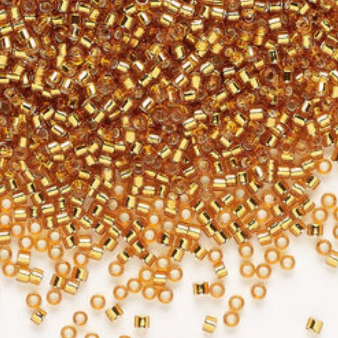 #11 Delica Seed Beads, Silver Lined Marigold Yellow, DB1201-TB, Approx 1440 Beads, 1 two inch tube, 7.2 grams