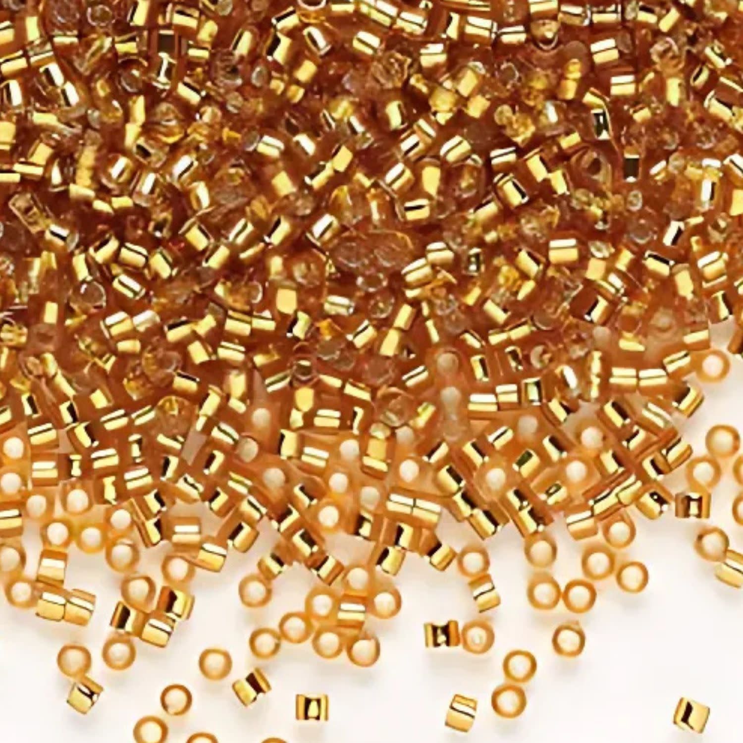 #11 Delica Seed Beads, Silver Lined Marigold Yellow, DB1201-TB, Approx 1440 Beads, 1 two inch tube, 7.2 grams