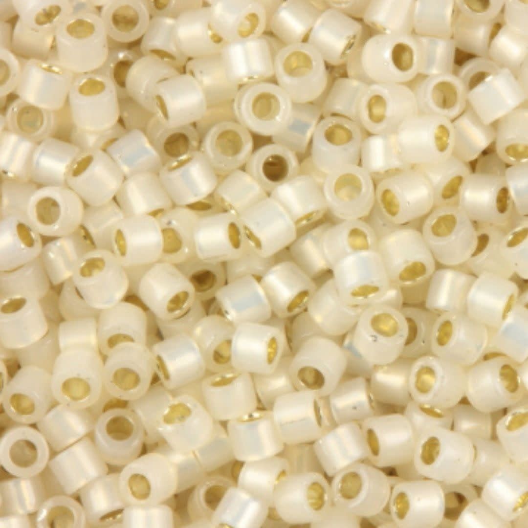 #11 Delica Seed Beads, Silver Lined Pale Cream Opal, DB1451-TB, Approx 1440 Beads, 1 two inch tube, 7.2 grams