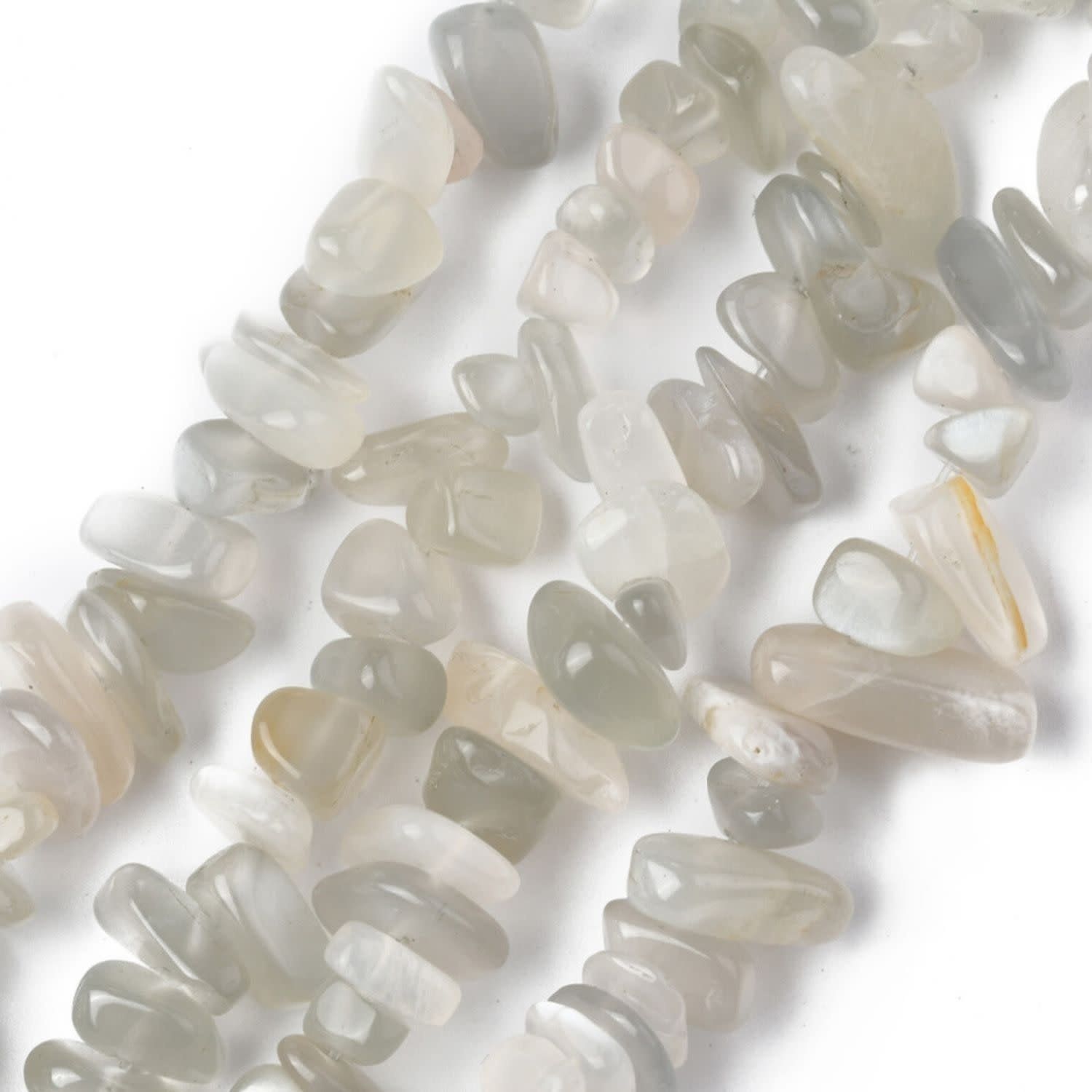 4-12x4-14mm Moonstone Chips, 15&#39;&#39; Strand, Natural, 1mm Hole, Gemstones, 1.23oz