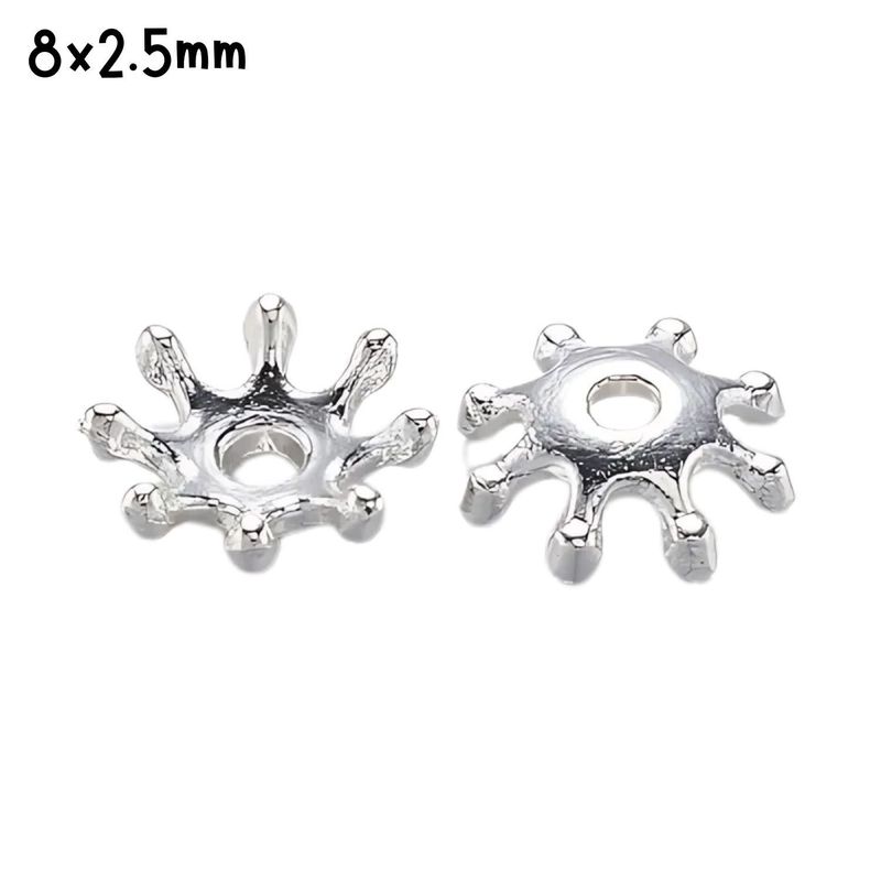 SP Pewter Bead Caps, Approx 100pcs, 8x2.5mm, Hole 1.5mm, Fits 8~12mm Beads, 23gms/0.81oz