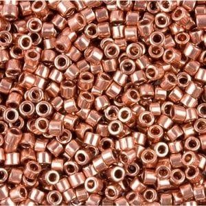 #11 Delica Seed Beads, Bright Copper Plated, DB040-TB, Approx 1440 Beads, 1 two inch tube, 7.2 grams