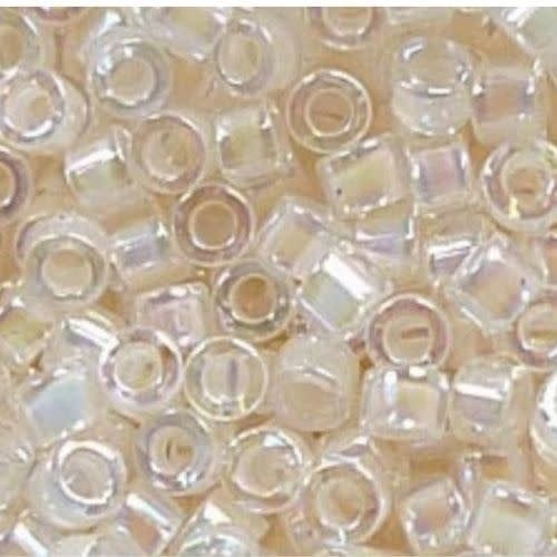 #11 Delica Seed Beads, Off White Ab/Rainbow, DB052-TB, Approx 1440 Beads, 1 two inch tube, 7.2 grams