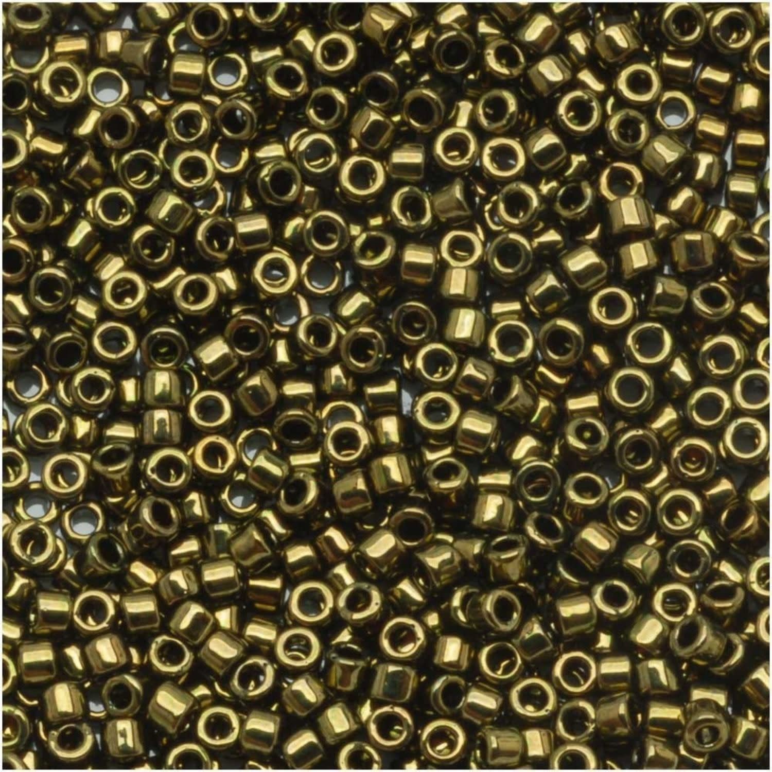 #11 Delica Seed Beads, Metallic Olive Green, DB011-TB, Approx 1440 Beads, 1 two inch tube, 7.2 grams