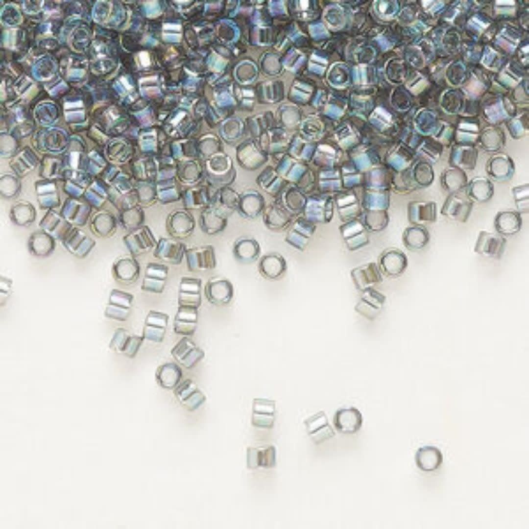 #11 Delica Seed Beads, Transparent Light Grey Ab/Rainbow, DB179-TB, Approx 1440 Beads, 1 two inch tube, 7.2 grams