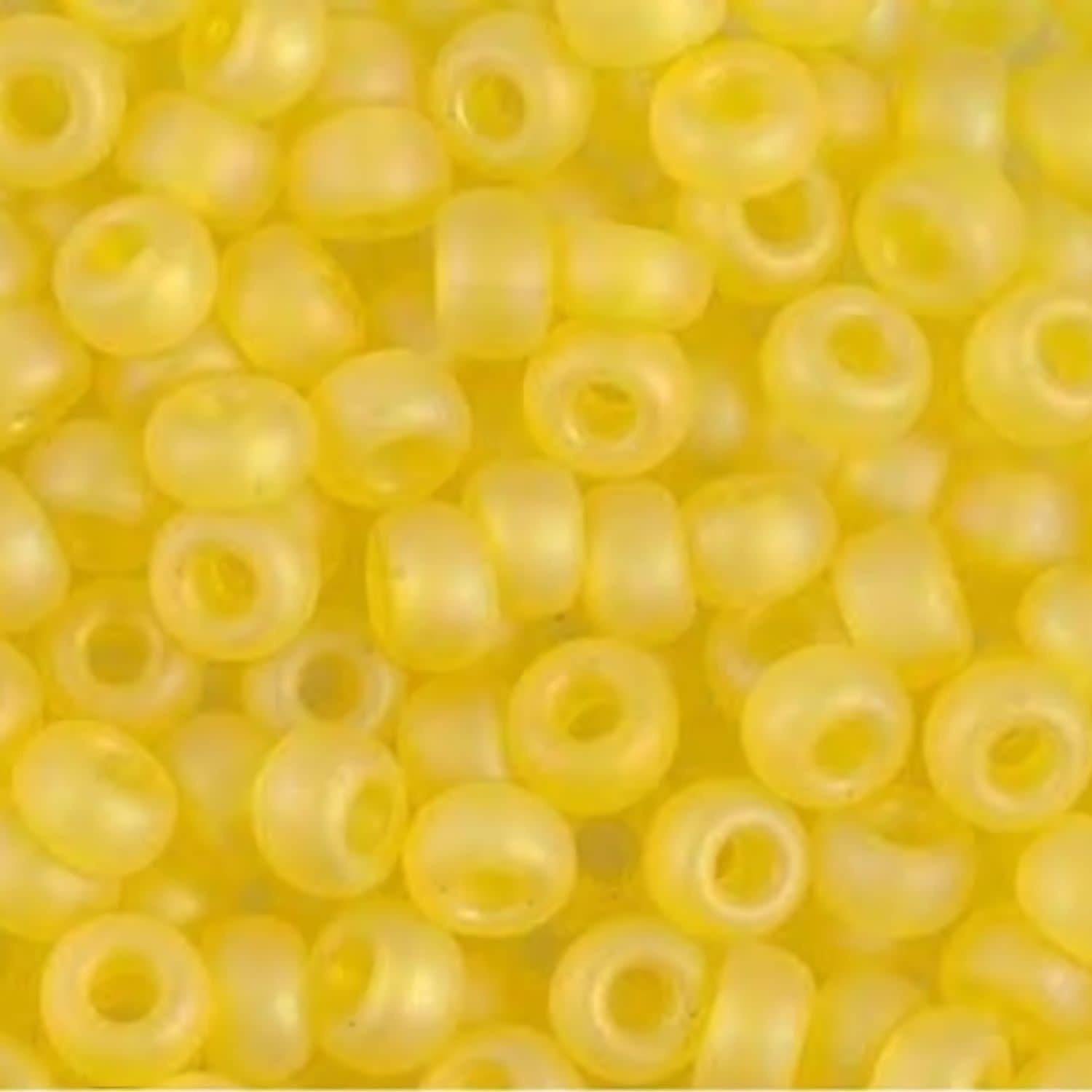 #6 Miyuki Seed Beads - Matte Transparent Yellow, 6-9136F-TB, Approx 240 Beads, 1 five inch tube, 20 grams