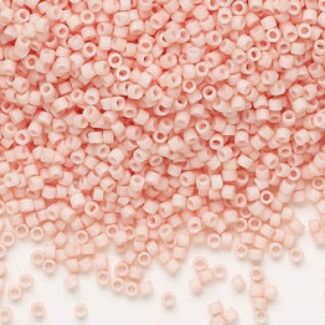 #11 Delica Seed Beads, Matte Opaque Light Salmon, DB1513-TB, Approx 1440 Beads, 1 two inch tube, 7.2 grams