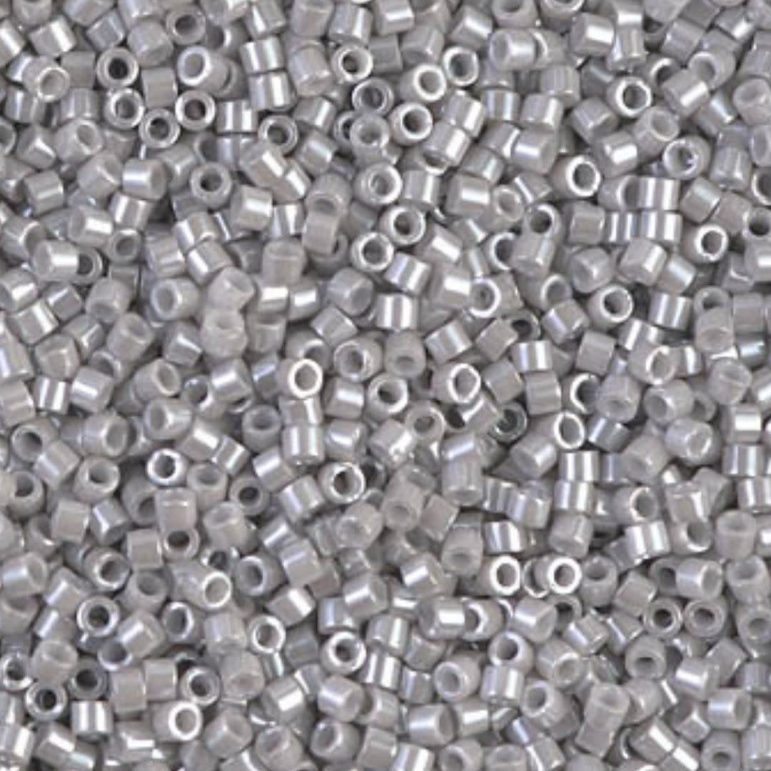 #11 Delica Seed Beads, Opaque Luster Light Smoke Grey Ceylon, DB1538-TB, Approx 1440 Beads, 1 two inch tube, 7.2 grams
