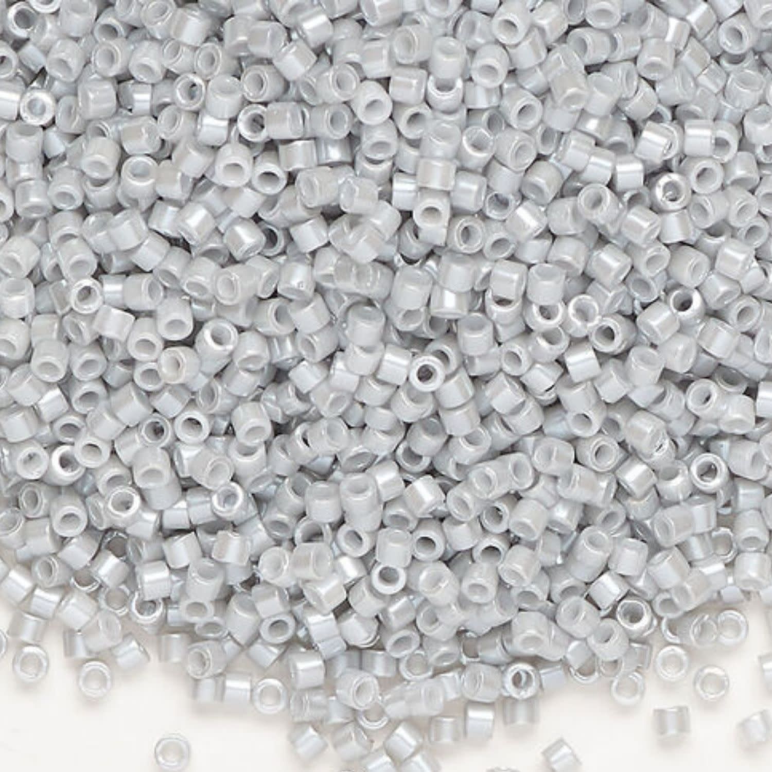 #11 Delica Seed Beads, Opaque Luster Light Smoke Grey Ceylon, DB1538-TB, Approx 1440 Beads, 1 two inch tube, 7.2 grams