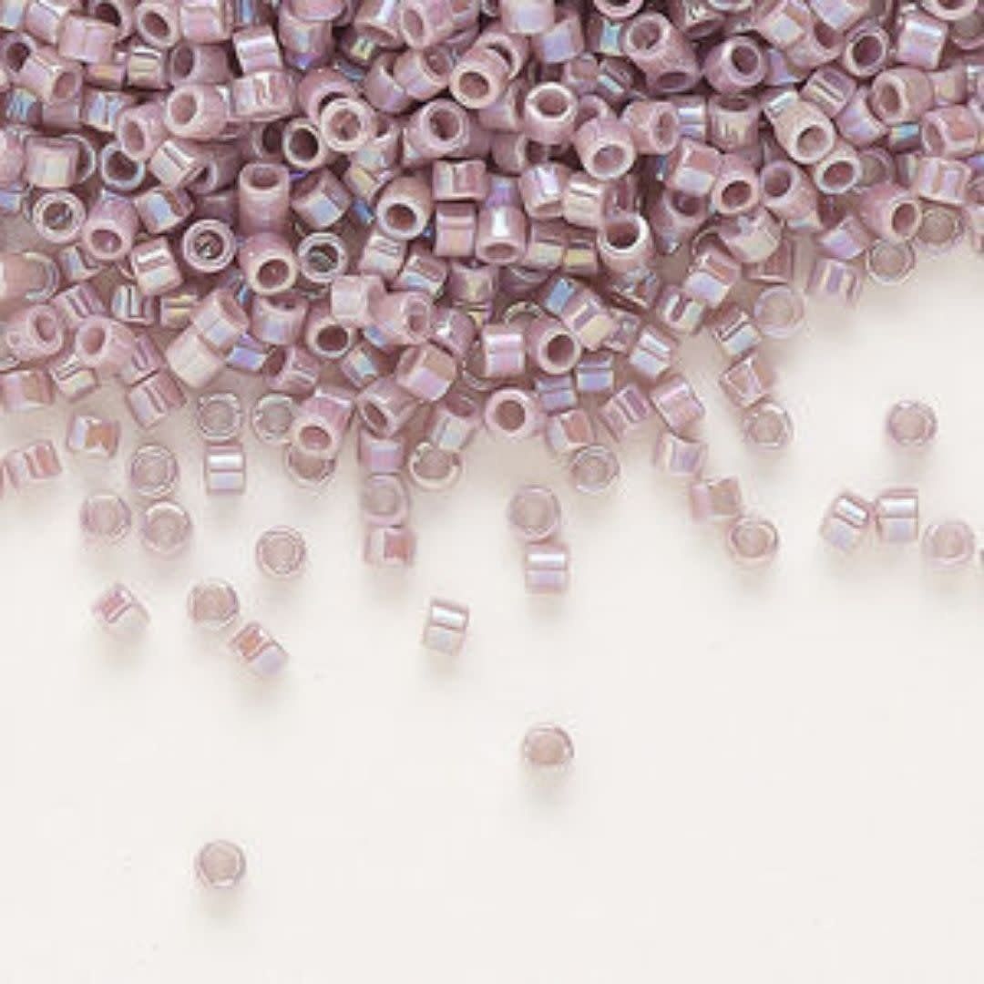 #11 Delica Seed Beads, Opaque Lilac Ab/Rainbow, DB158-TB, Approx 1440 Beads, 1 two inch tube, 7.2 grams