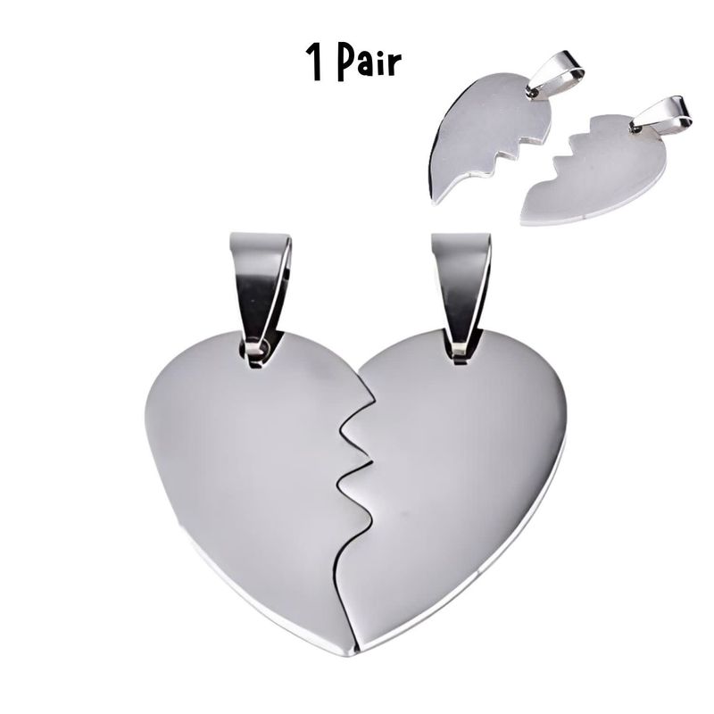 Stainless Steel Split Heart, 1Pr, 26x29x1mm, Charms/Pendants, 7gms/0.25oz