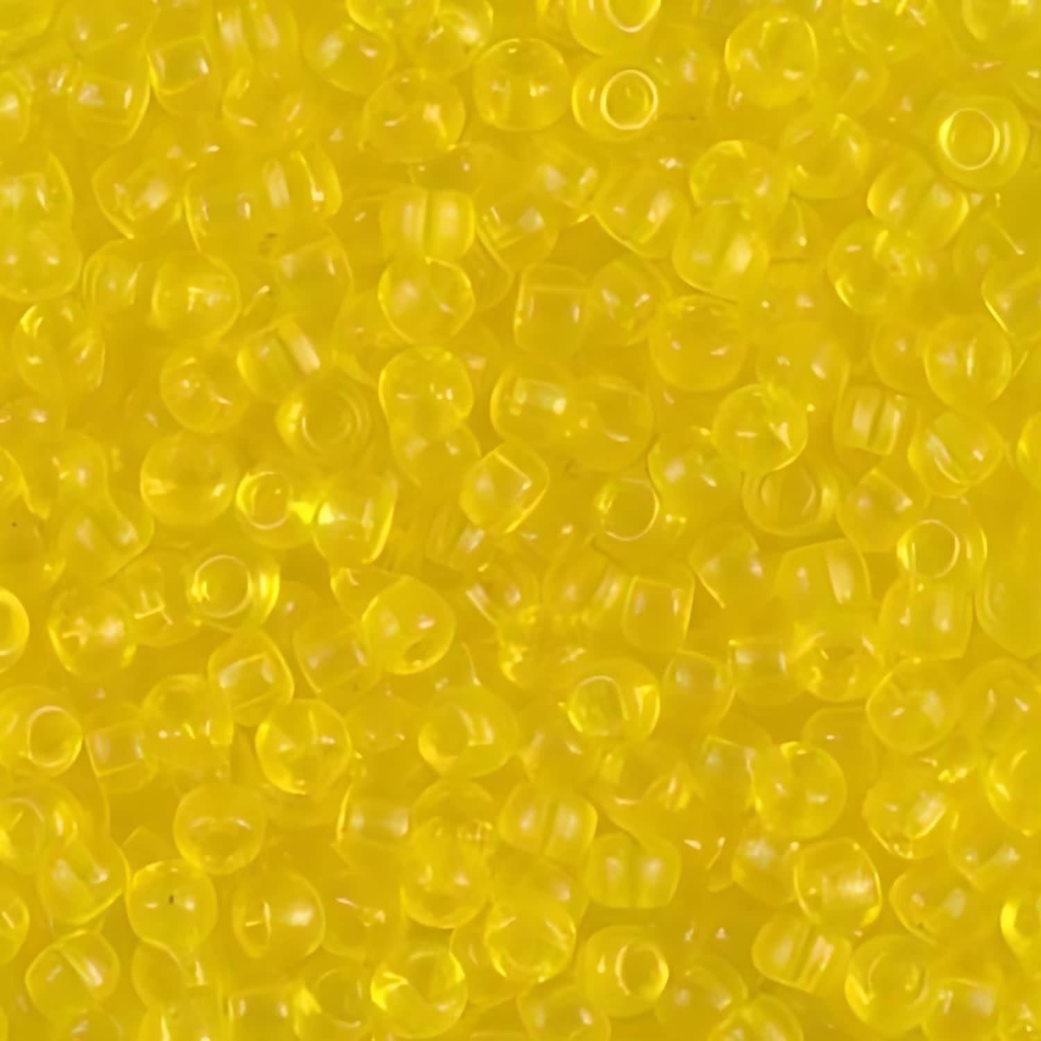 #8 Miyuki Seed Beads - Transparent Yellow, 8-9136-TB, Approx 858 Beads/22 Grams, 1 five inch tube