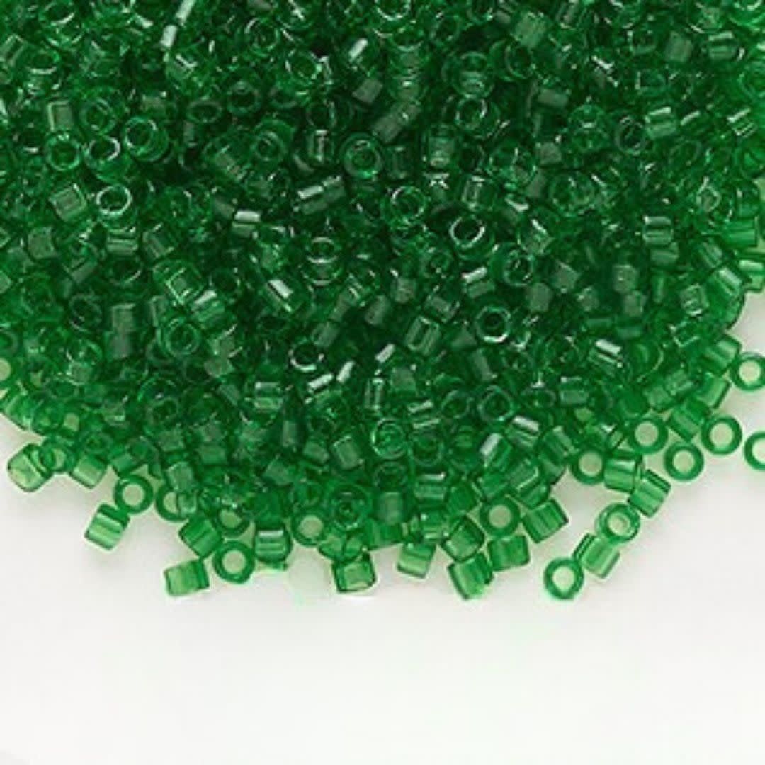 #11 Delica Seed Beads, Transparent Green, DB705-TB, Approx 1440 Beads, 1 two inch tube, 7.2 grams