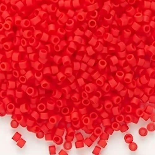 #11 Delica Seed Beads, Matte Opaque Light Siam Red, DB757-TB, Approx 1440 Beads, 1 two inch tube, 7.2 grams