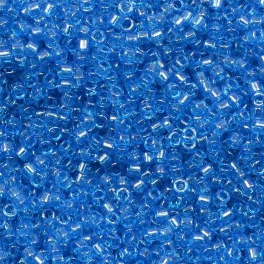 #11 Delica Seed Beads, Transparent Luster Capri Blue, DB1895-TB, Approx 1440 Beads, 1 two inch tube, 7.2 grams