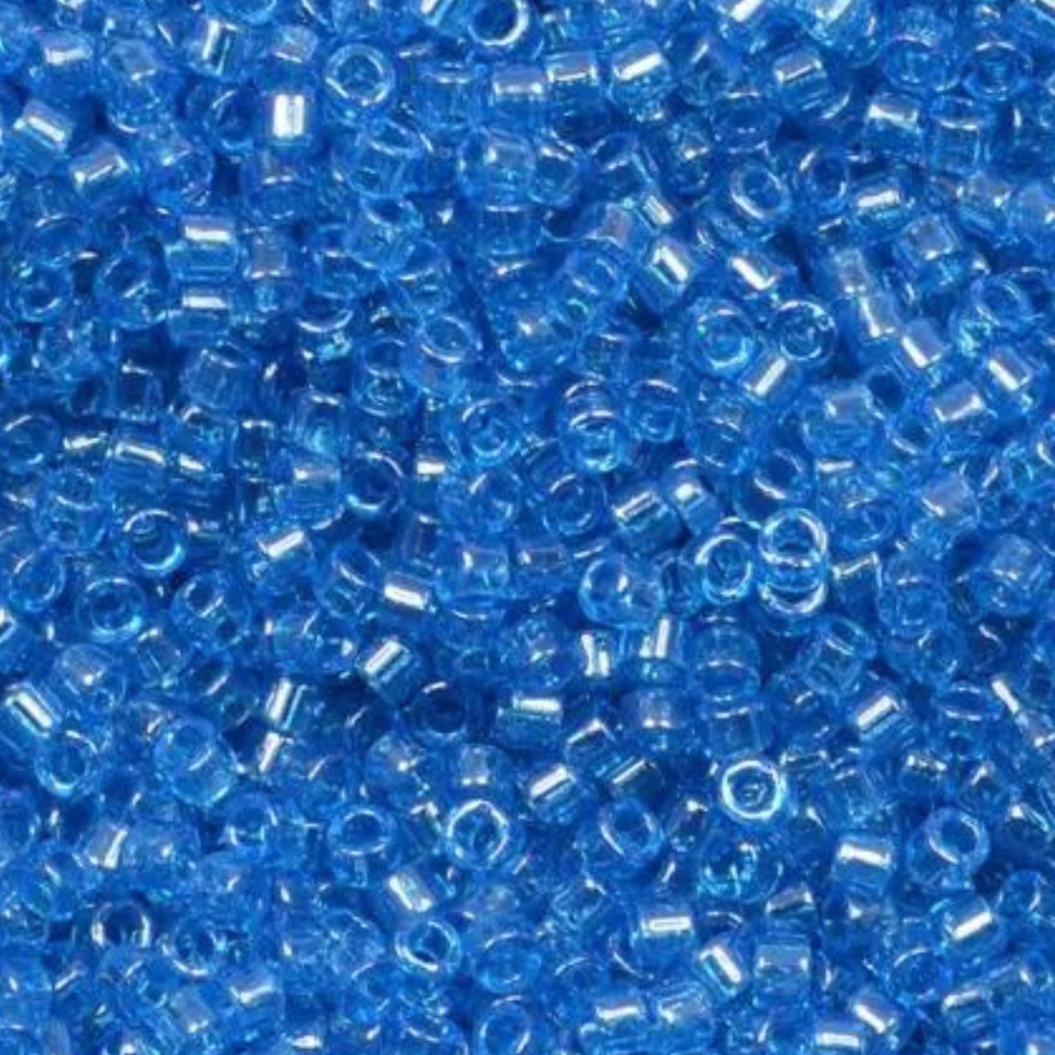 #11 Delica Seed Beads, Transparent Luster Capri Blue, DB1895-TB, Approx 1440 Beads, 1 two inch tube, 7.2 grams