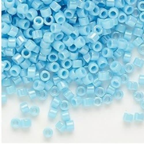 #11 Delica Seed Beads, Opaque Luster Sky Blue Ab/Rainbow, DB215-TB, Approx 1440 Beads, 1 two inch tube, 7.2 grams