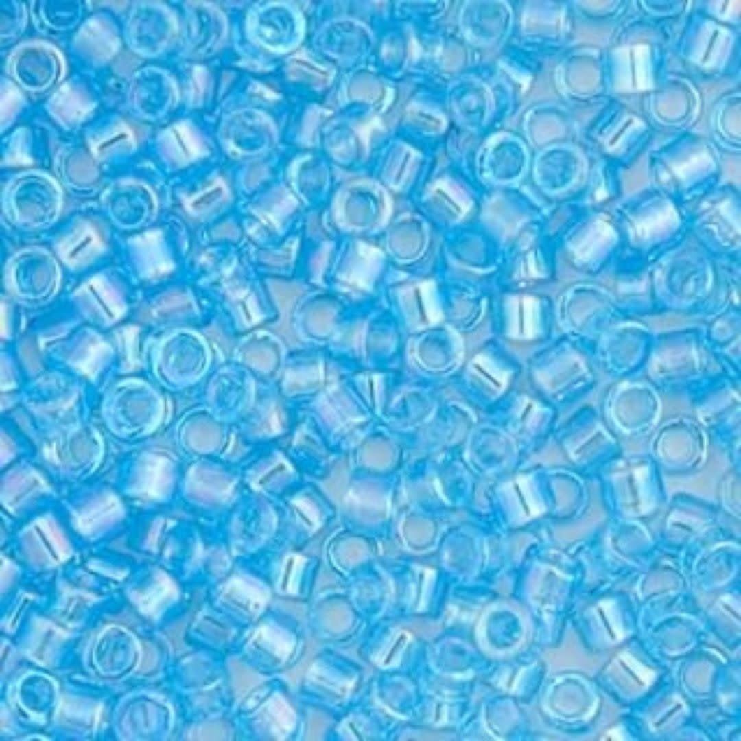 #11 Delica Seed Beads, Transparent Ocean Blue Ab/Rainbow, DB1249-TB, Approx 1440 Beads, 1 two inch tube, 7.2 grams