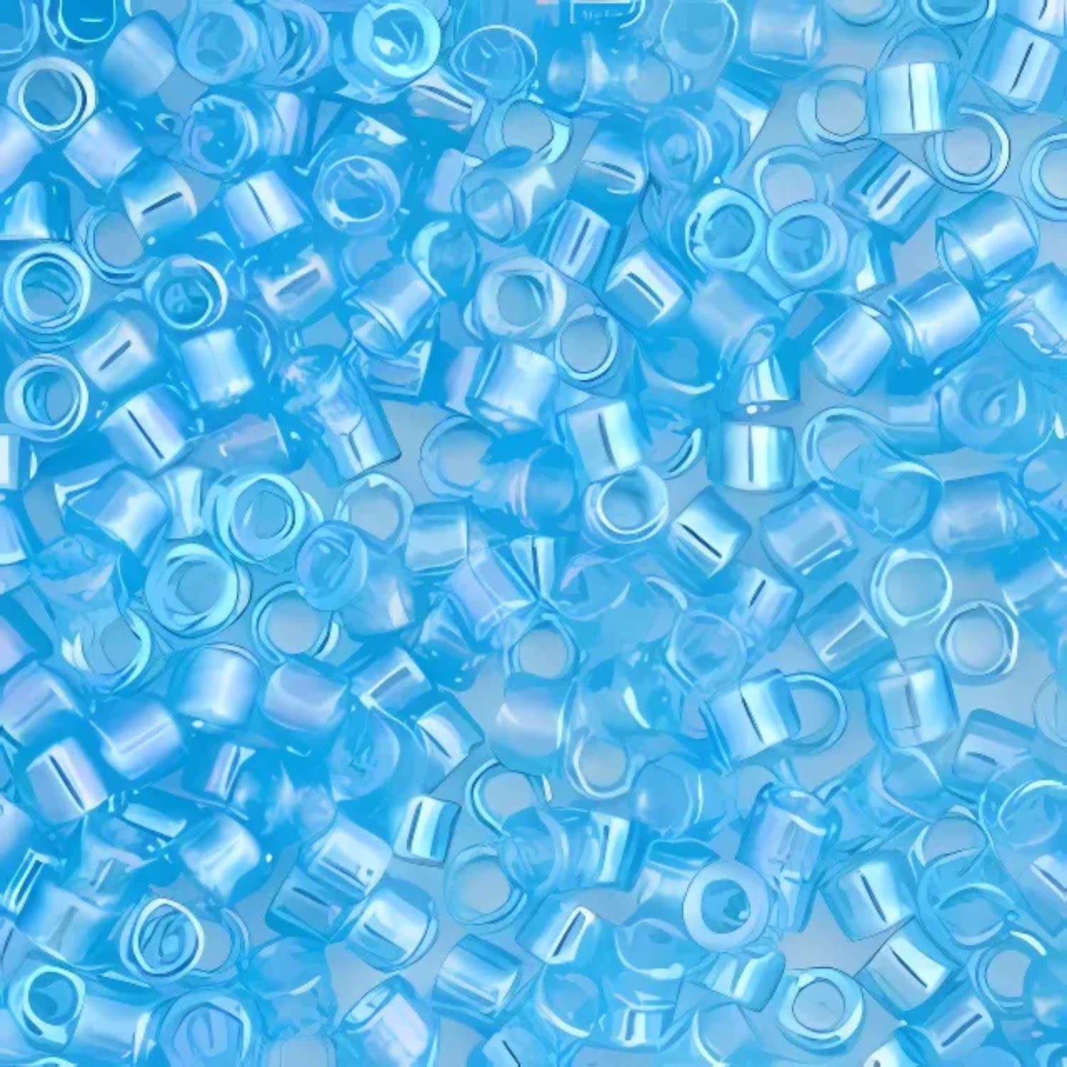 #11 Delica Seed Beads, Transparent Ocean Blue Ab/Rainbow, DB1249-TB, Approx 1440 Beads, 1 two inch tube, 7.2 grams