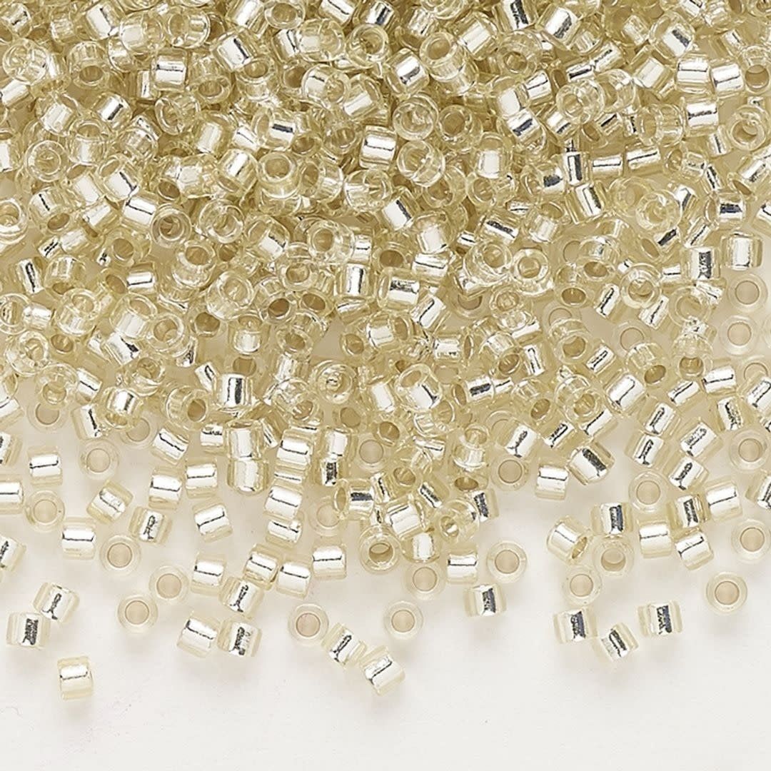 #11 Delica Seed Beads, Silver Lined Pale Yellow, DB1432-TB, Approx 1440 Beads, 1 two inch tube, 7.2 grams