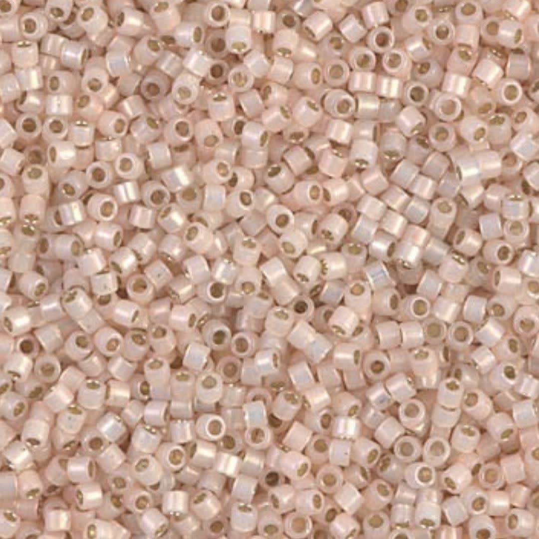 #11 Delica Seed Beads, Silver Lined Pale Peach Opal, DB1452-TB, Approx 1440 Beads, 1 two inch tube, 7.2 grams