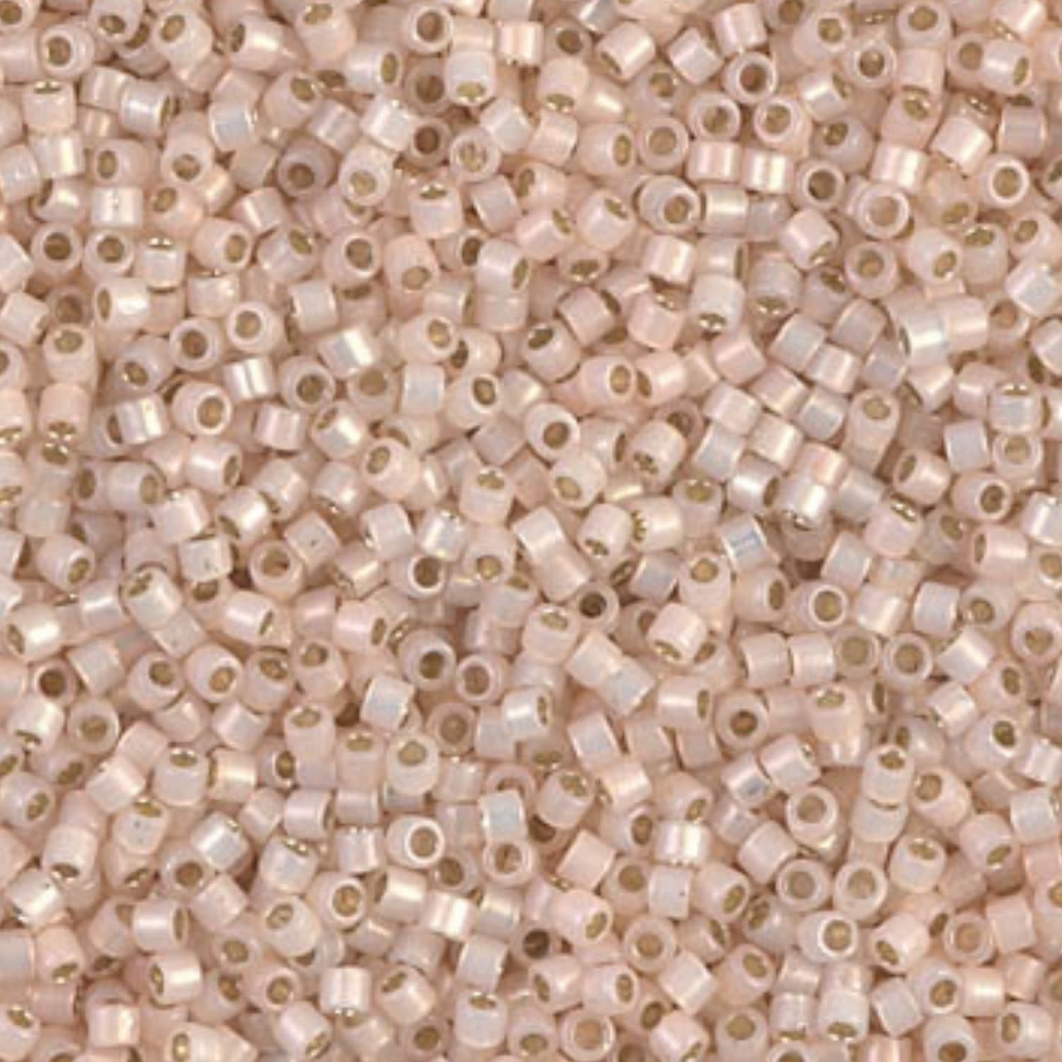 #11 Delica Seed Beads, Silver Lined Pale Peach Opal, DB1452-TB, Approx 1440 Beads, 1 two inch tube, 7.2 grams