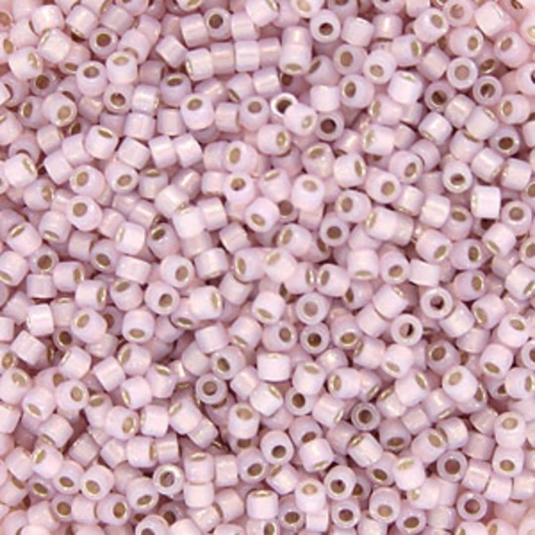 #11 Delica Seed Beads, Silver Lined Pale Rose Pink Opal, DB1457-TB, Approx 1440 Beads, 1 two inch tube, 7.2 grams