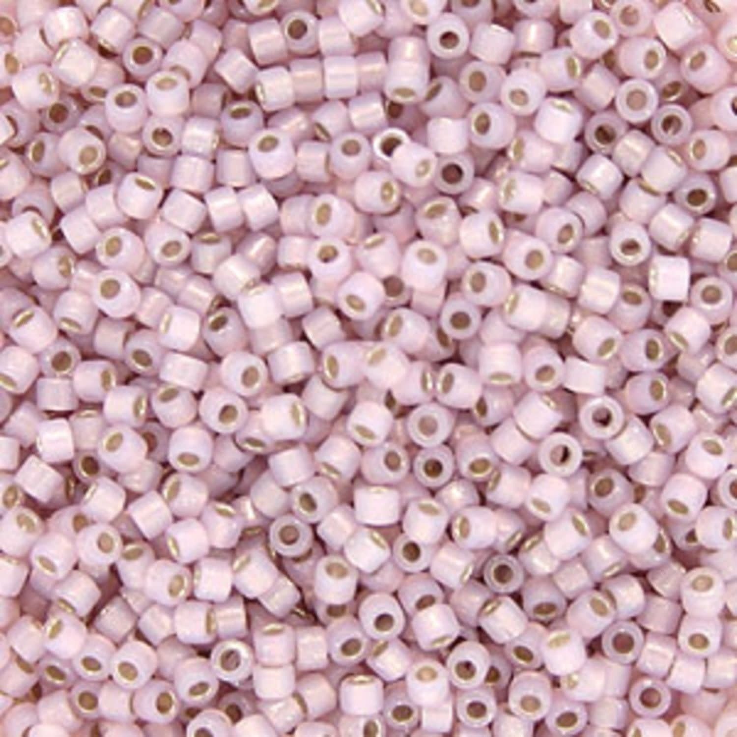 #11 Delica Seed Beads, Silver Lined Pale Rose Pink Opal, DB1457-TB, Approx 1440 Beads, 1 two inch tube, 7.2 grams