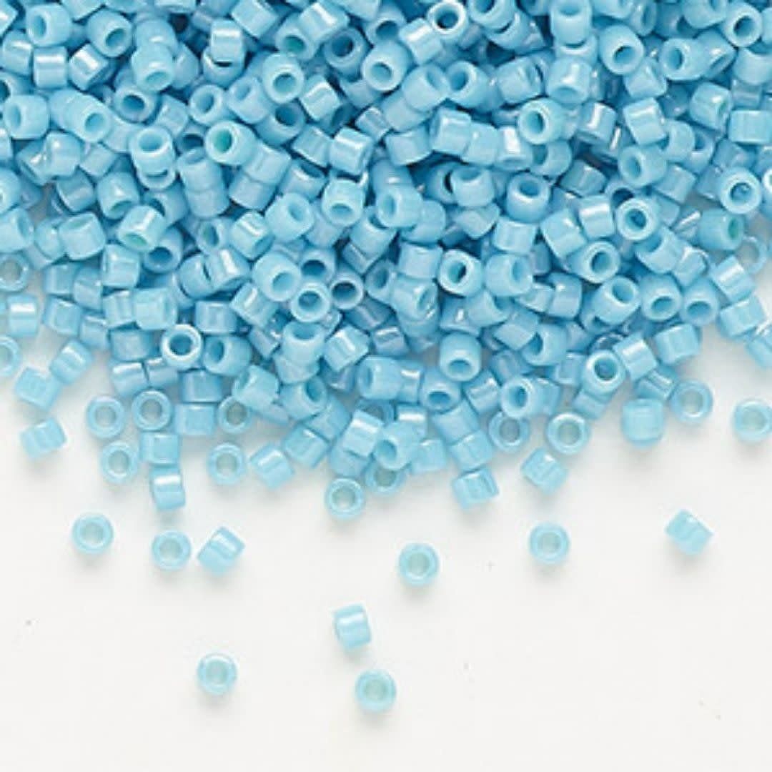 #11 Delica Seed Beads, Opaque Luster Blue Turquoise, DB218-TB, Approx 1440 Beads, 1 two inch tube, 7.2 grams