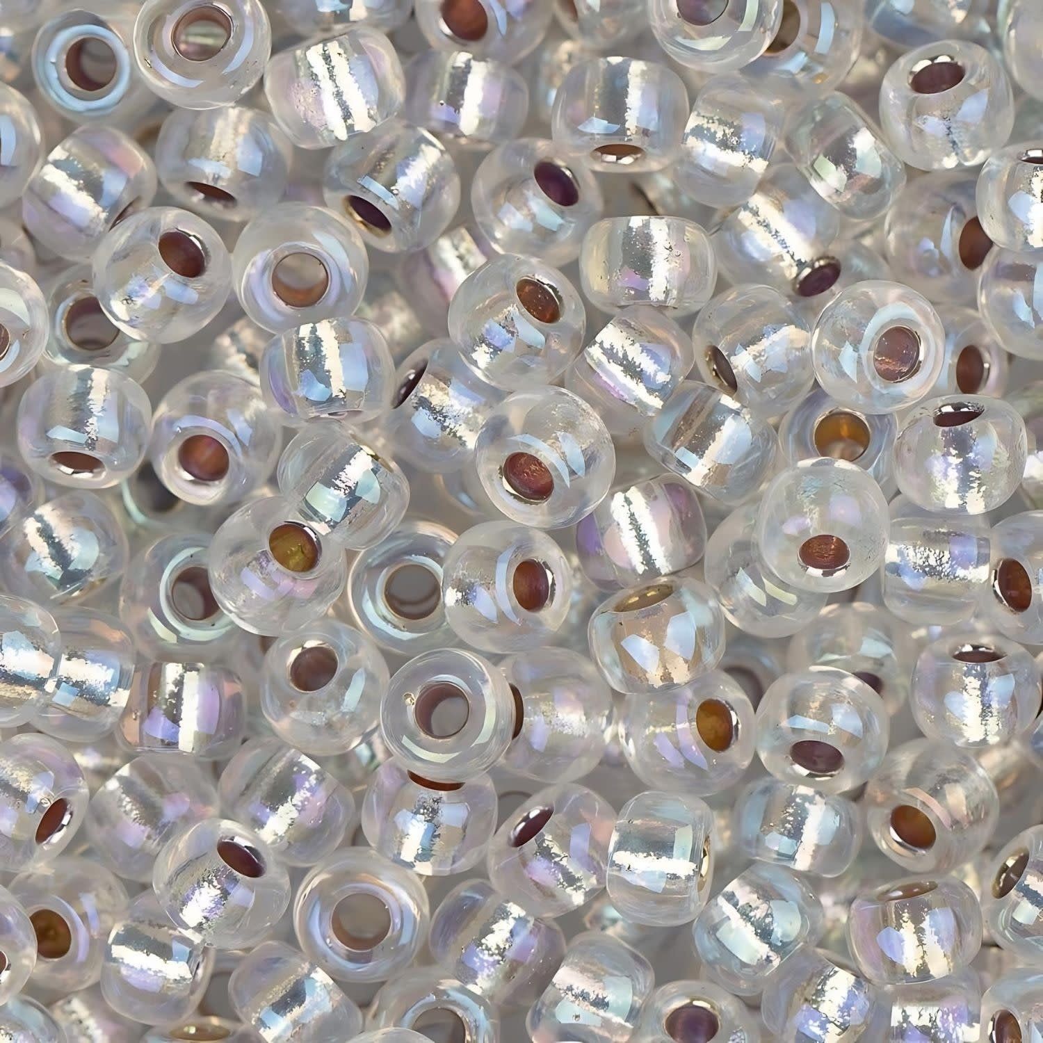 #11 Miyuki Seed Beads - Silver Lined Crystal Ab, 11-91001-TB, Approx 24 Grams, 1 five inch tube