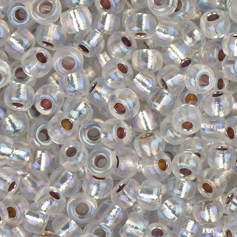 #11 Miyuki Seed Beads - Silver Lined Crystal Ab, 11-91001-TB, Approx 24 Grams, 1 five inch tube