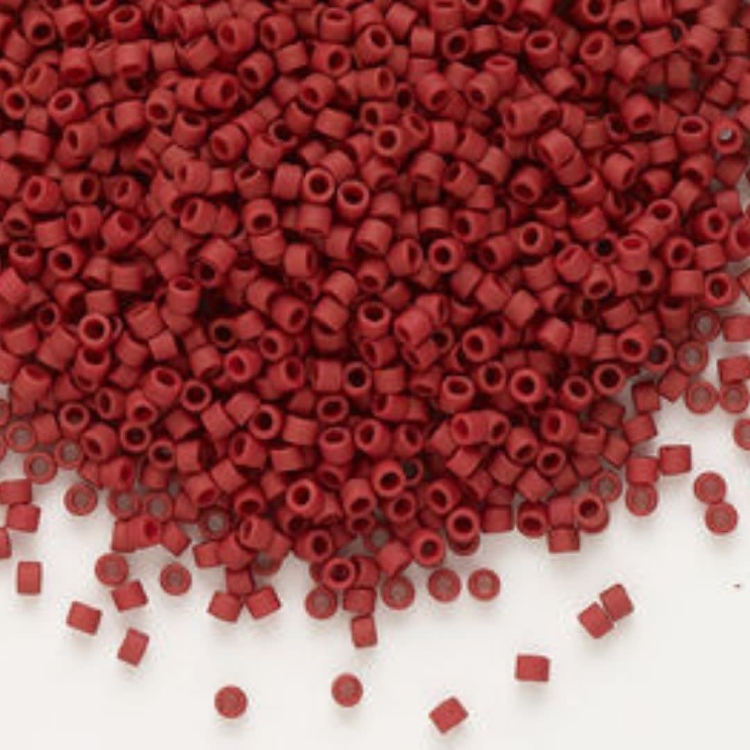 #11 Delica Seed Beads, Matte Opaque Metallic Dark Maroon Red, DB378-TB, Approx 1440 Beads, 1 two inch tube, 7.2 grams