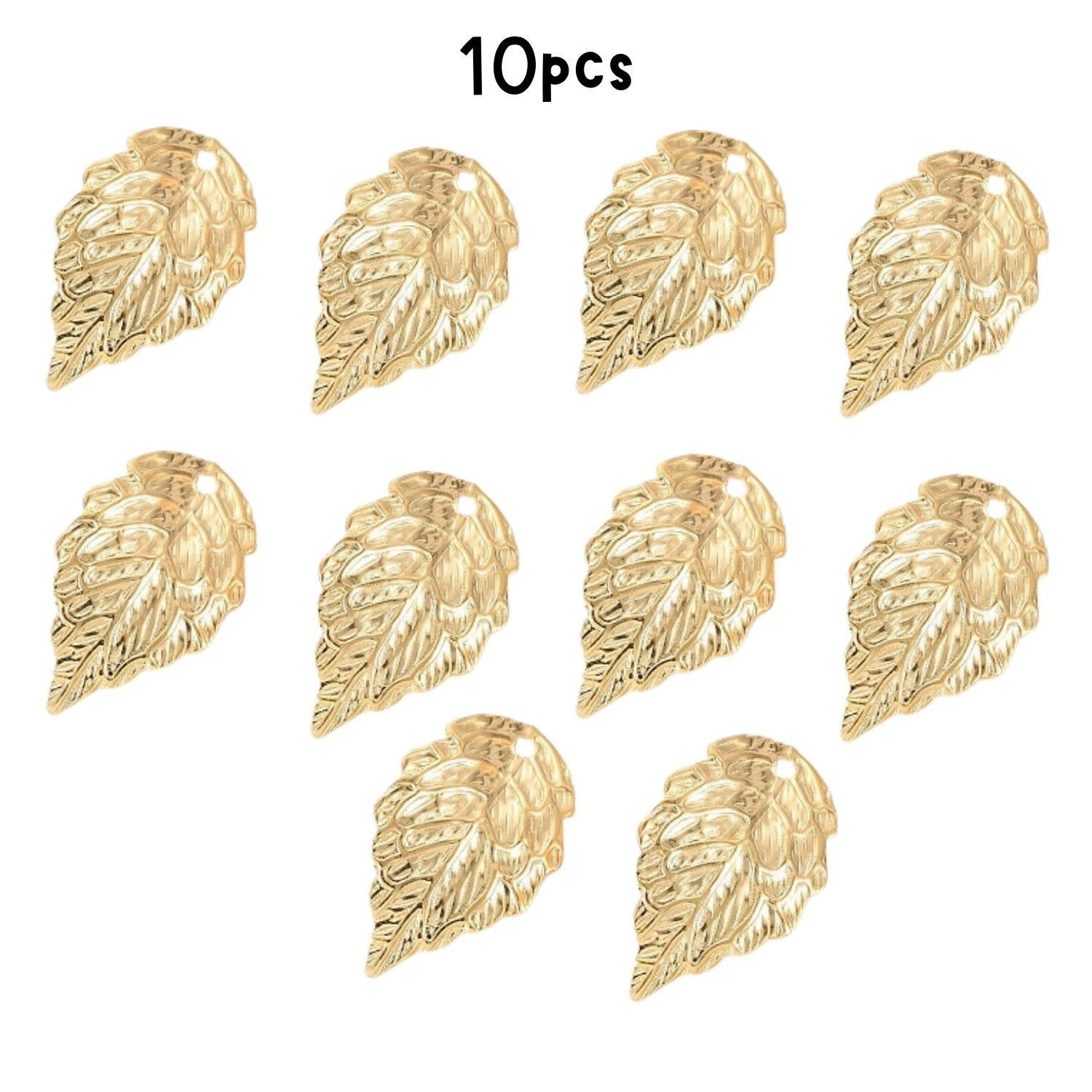 Gp Stainless Steel Leaf, 10pcs, 17x10x1mm, Hole 1mm, Charms/Pendants, 4gms/0.14oz