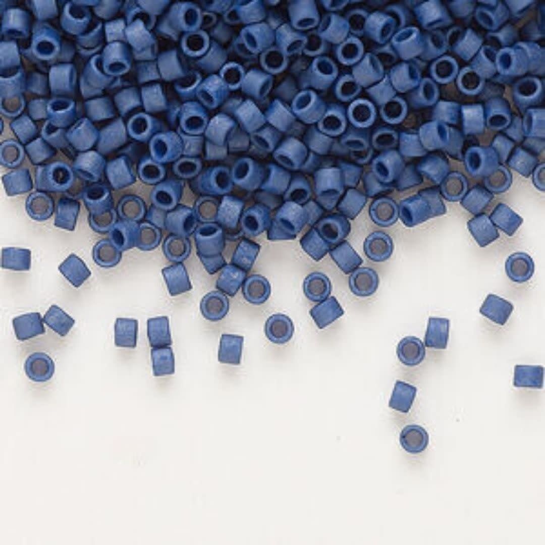 #11 Delica Seed Beads, Matte Opaque Metallic Dark Grey Blue, DB377-TB, Approx 1440 Beads, 1 two inch tube, 7.2 grams