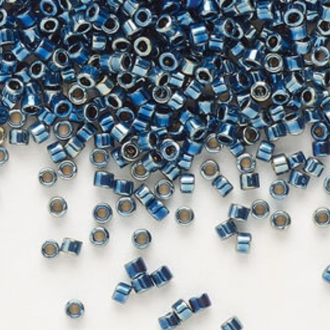 #11 Delica Seed Beads, Metallic Dark Blue Ab/Rainbow, DB514-TB, Approx 1440 Beads, 1 two inch tube, 7.2 grams