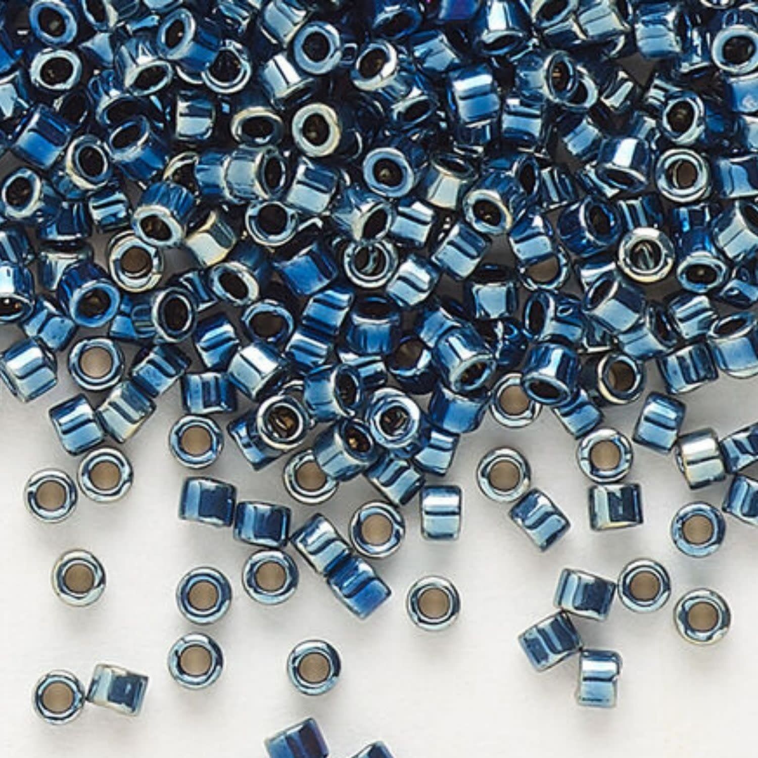 #11 Delica Seed Beads, Metallic Dark Blue Ab/Rainbow, DB514-TB, Approx 1440 Beads, 1 two inch tube, 7.2 grams