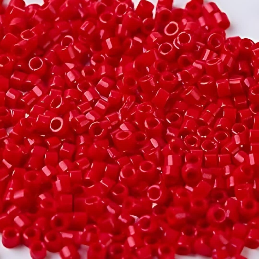 #11 Delica Seed Beads, Opaque Red, DB723-TB, Approx 1440 Beads, 1 two inch tube, 7.2 grams