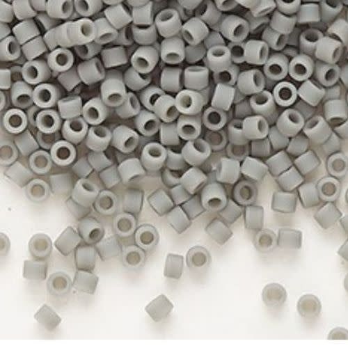 #11 Delica Seed Beads, Matte Opaque Grey, DB761-TB, Approx 1440 Beads, 1 two inch tube, 7.2 grams