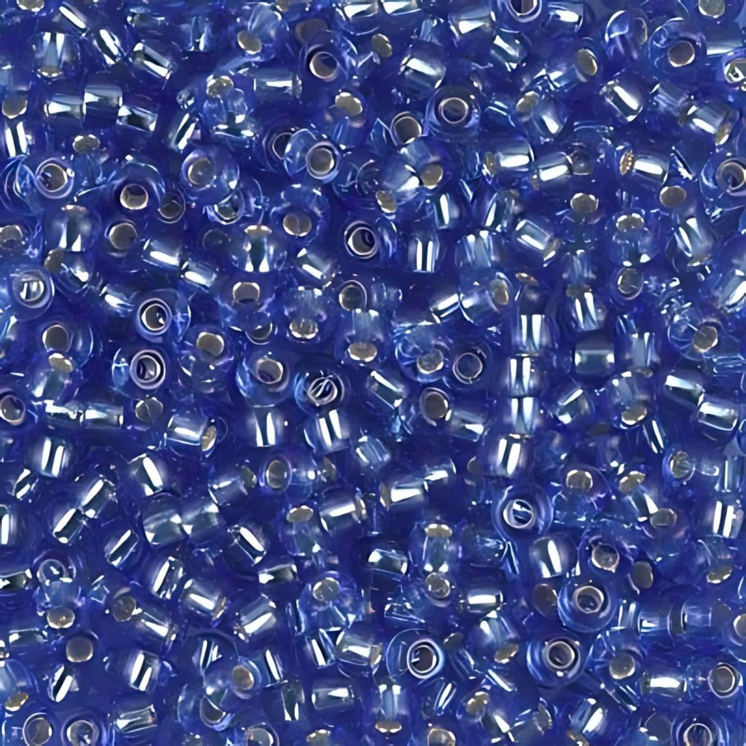 #8 Miyuki Seed Beads - Silver Lined Dark Cornflower Blue, 8-92431-TB, Approx 858 Beads/22 Grams, 1 five inch tube